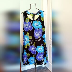 Beautiful "Aruba" Tropical Beach, Free Flowing, Hibiscus Print Dress